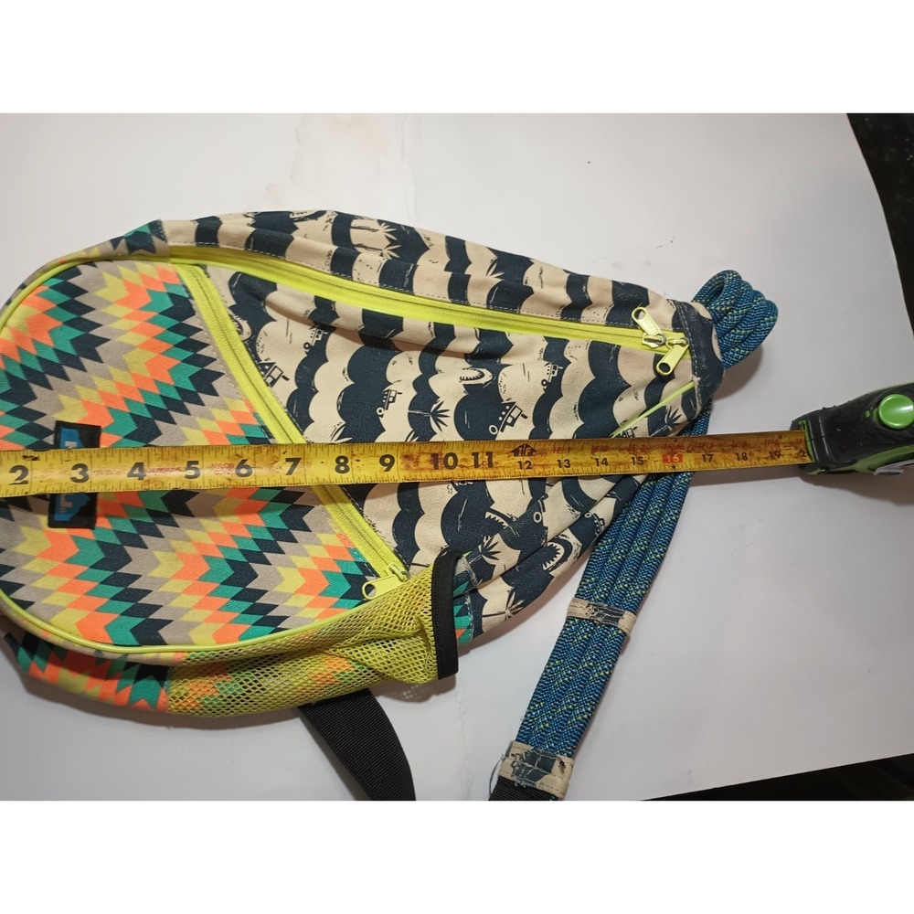 KAVU Rope Bag Sling Backpack Mixed Pattern Chevron Beach Print Canvas Crossbody - Picture 5 of 6